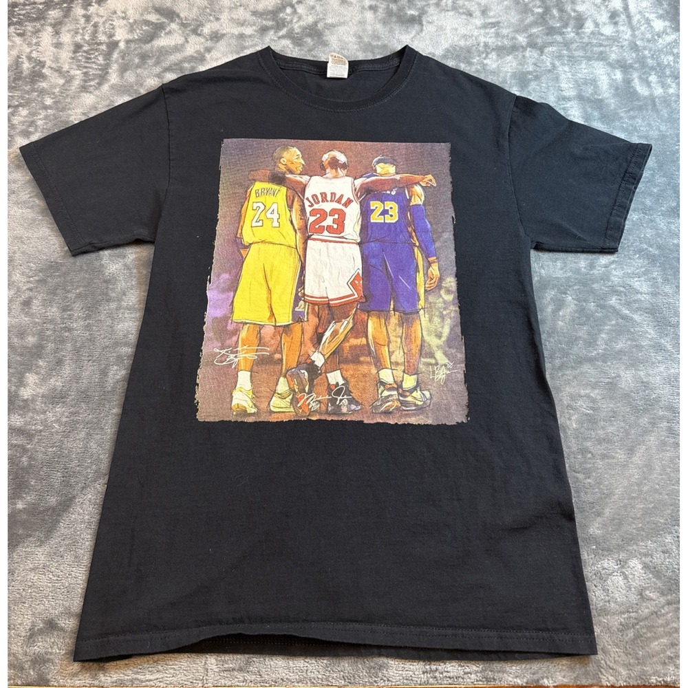 TeeStyled NBA Lakers Bulls Kobe Bryant Michael Jordan Black T-Shirt Size S
